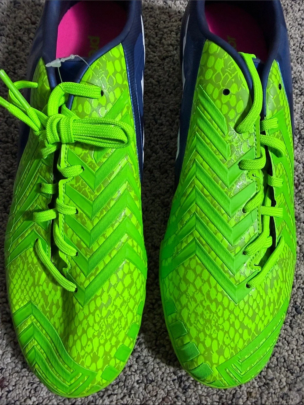 Adidas Predator Instinct Neon Green & Navy Soccer Cleats Shoes Release 2014 11.5